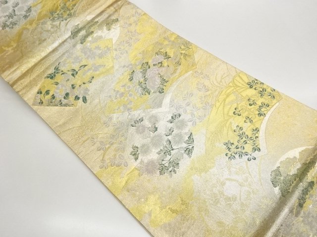 JAPANESE KIMONO / FUKURO OBI / WOVEN AUTUMNAL PLANT 